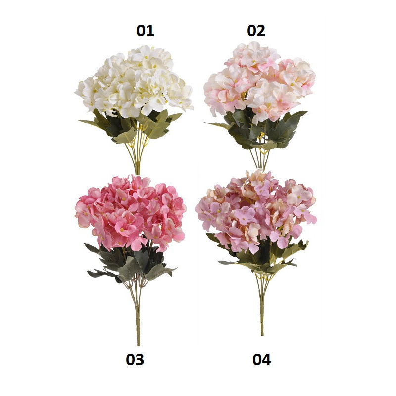 Mini bukiet hortensji x6, 32cm - sztuczna roślina