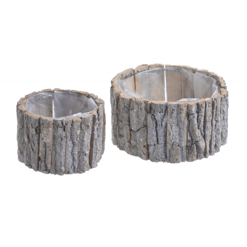 Osłonka z kory okrągła 2szt..18,5x10cm, 12,5x9cm