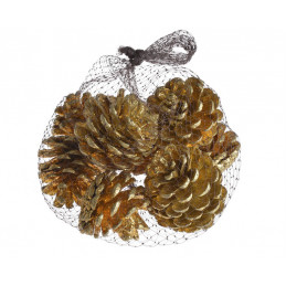 Szyszki pine fruit metal/brokat 8szt/paczk..5-7cm