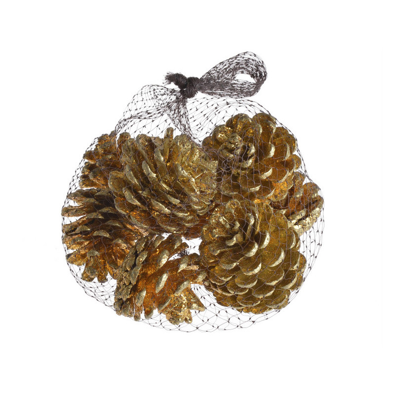 Szyszki pine fruit metal/brokat 8szt/paczk..5-7cm