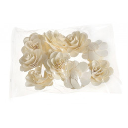 Wood rose 6cm wybielana 10sztuk/paczka  - susz