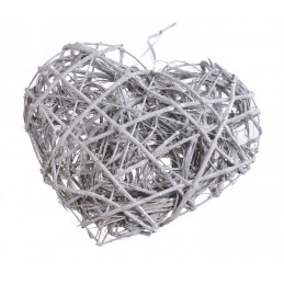 Serce 30 cm WHITE WASH