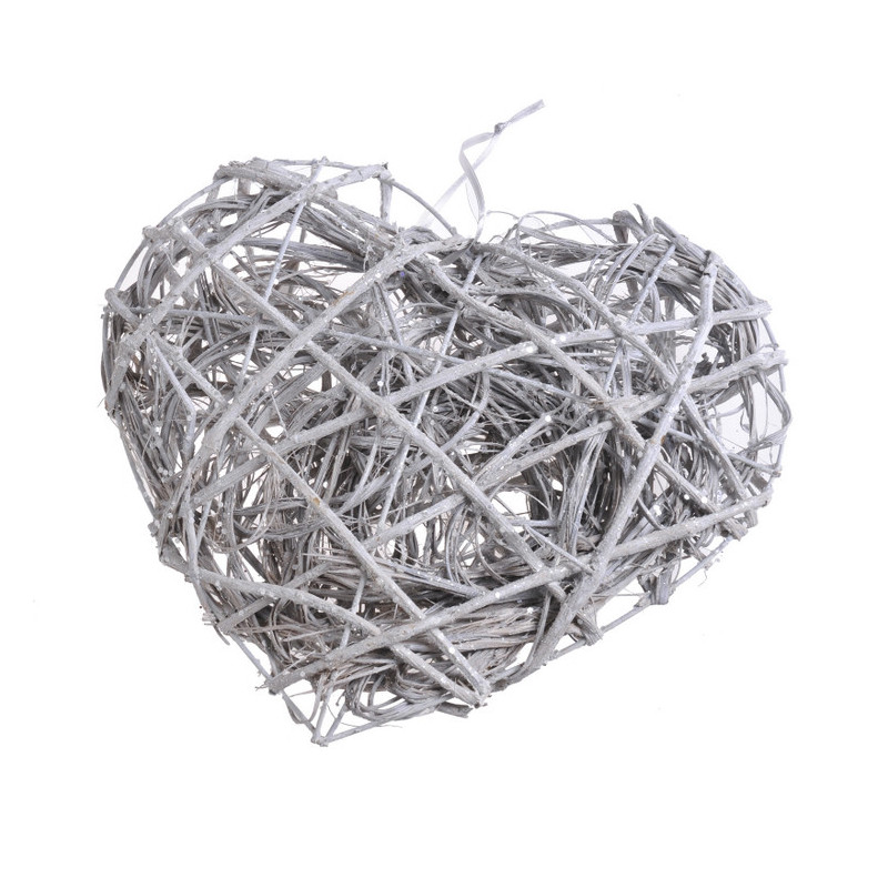 Serce 30 cm WHITE WASH