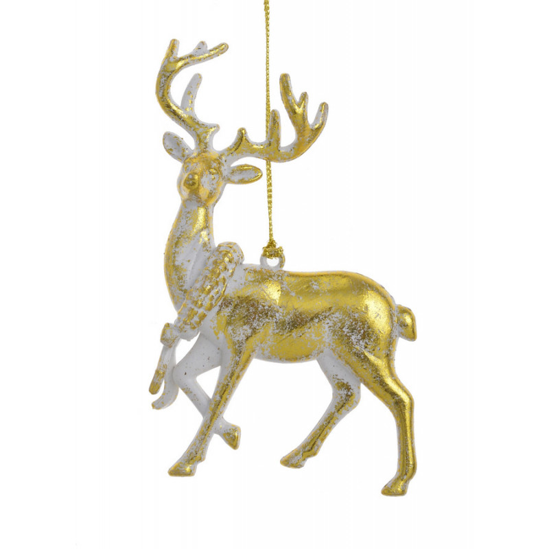 Jeleń zawieszka..12,5cm ANTIQUE WHITE/GOLD