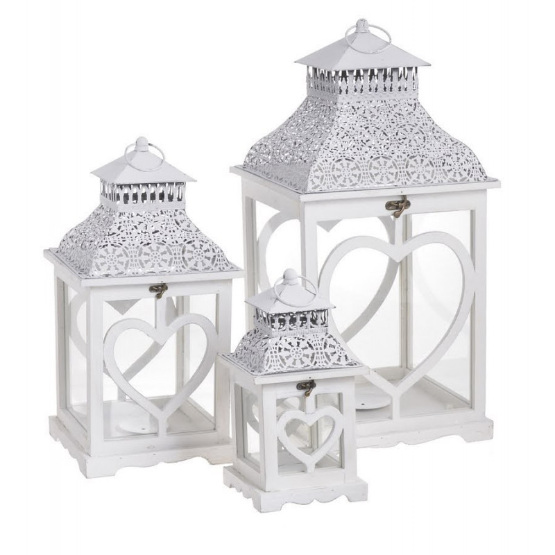 Drewniany lampion 3szt/kpl