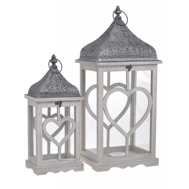 Drewniany lampion 2szt/kpl