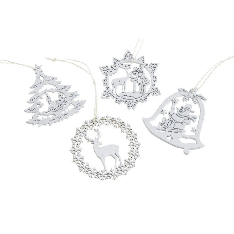 Ozdoby z drewna - wykrawanki 8szt-kpl..5,5-6cm