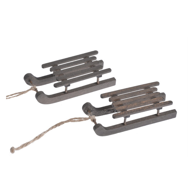 Saneczki drewniane 4szt-pacz..9x4x2,5cm