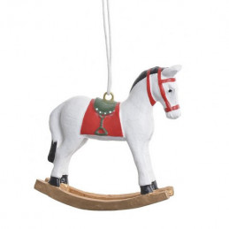 Zawieszka koń na biegunach..7cmL x 2cmW x 7cmH WHITE