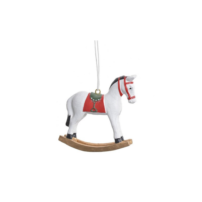 Zawieszka koń na biegunach..7cmL x 2cmW x 7cmH WHITE