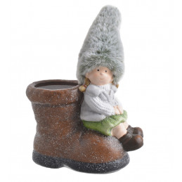 But osłonka ceramiczna z krasnalkiem - art. dekoracyjny