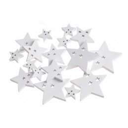Gwiazdki białe mix, 18szt-pacz