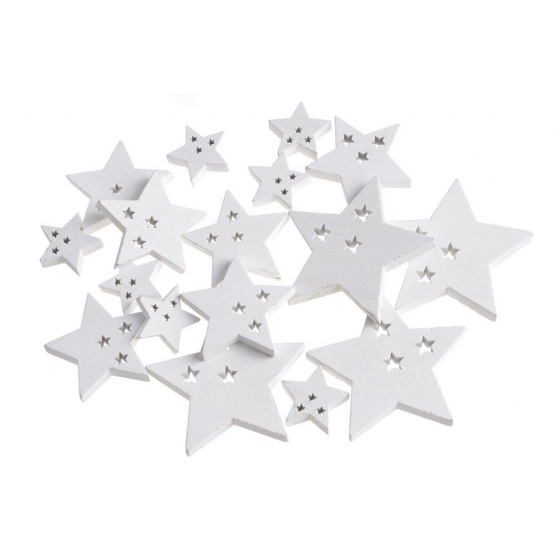 Gwiazdki białe mix, 18szt-pacz