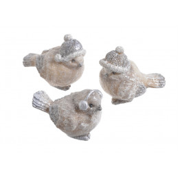 Ptak zimowy 5cmH...3 sztuki/kpl...BEIGE