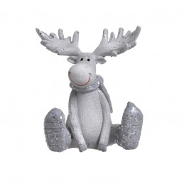 Łoś siedzący brokacony..6.5x6x8.5cm