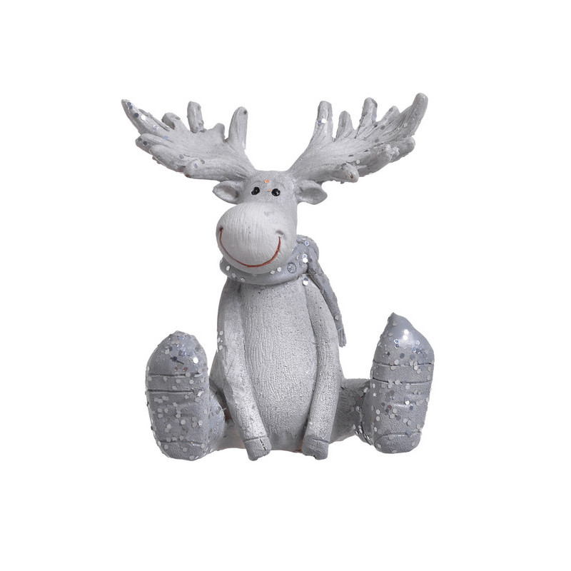 Łoś siedzący brokacony..6.5x6x8.5cm