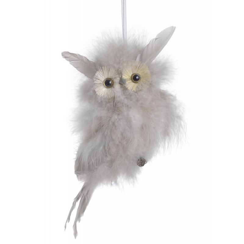 Sowa z piór..16 cm - artykuł dekoracyjny