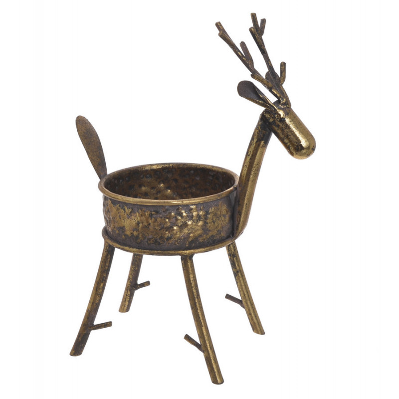 Jeleń świecznik metalowy..22cmL x12cmW x 31cmH