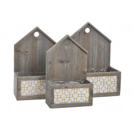 Osłonka skrzynka drewniana 3szt-kpl