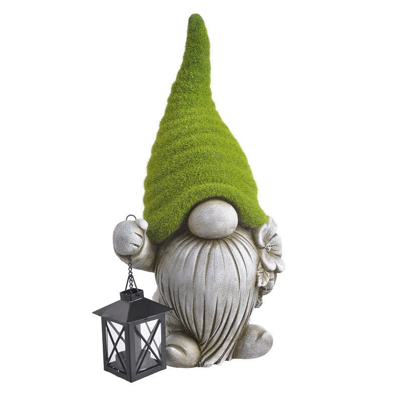 Krasnal z latarnią..16,5cmL x 26cmW x 43cmH