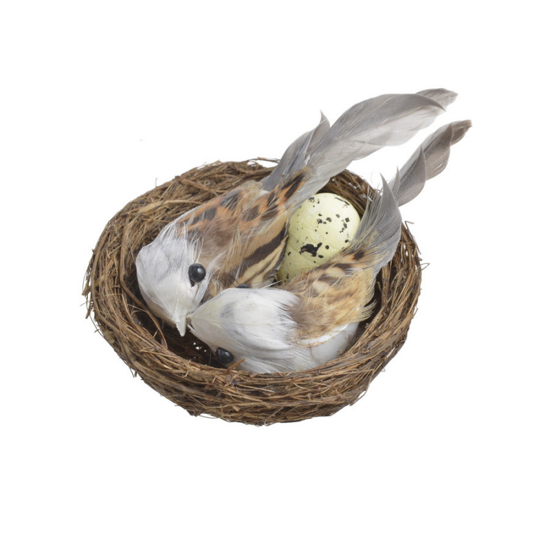 Gniazdo z ptaszkami..8,5cm∅ x 4,5cmH