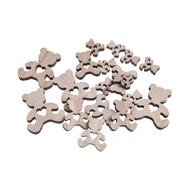 Misie wykrawane naturalne mix, 18szt/paczka