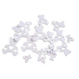 Misie wykrawane wybielane mix, 18szt/paczka