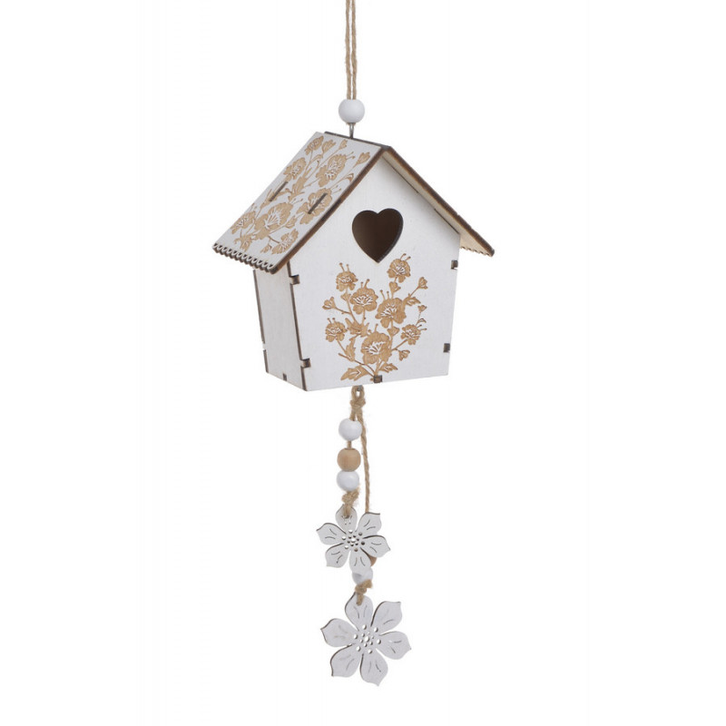 Drewniana zawieszka budka..9cmL x 6cmW x 22cmH