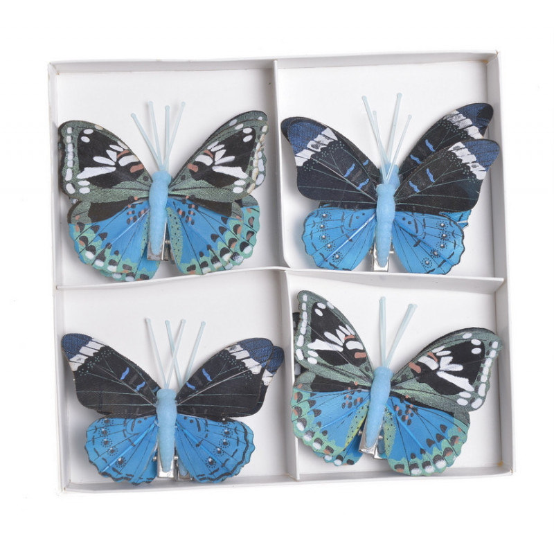 Motylki na klipie 8szt..7cm