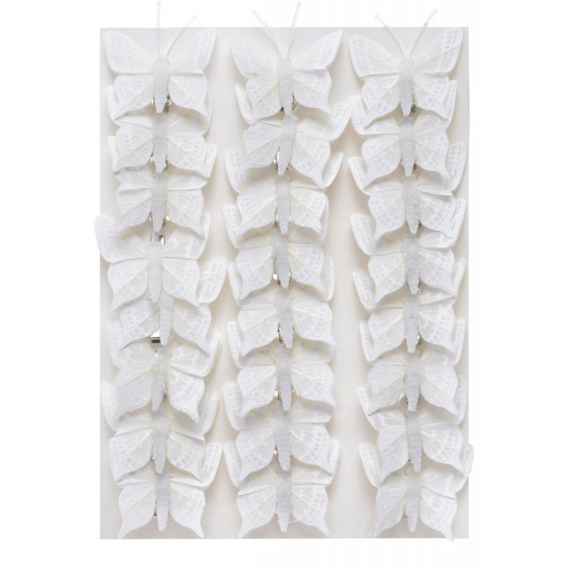 Motylki na klipie 24szt-pacz..4,5cm