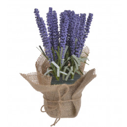 Sztuczna lawenda w worku jutowym..22cm