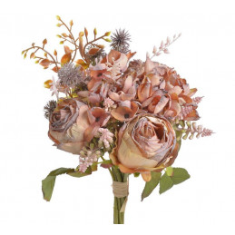 Bukiet mieszany z różą x3...38 cm -sztuczna roślina