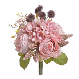 Bukiet mieszany z różą x3...38 cm -sztuczna roślina