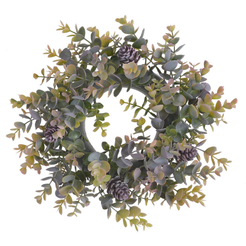 Wianek eukaliptus z szyszkami -sztucz.rośl...30cm