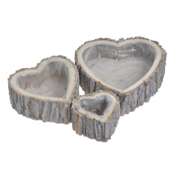 Osłonka z kory serce 3sztuki-kpl