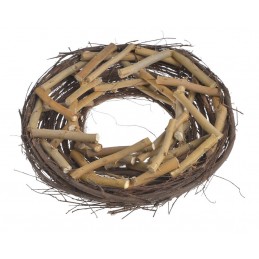 Wianek wyplatany naturalny 38cm..38cm∅ x 9cmH