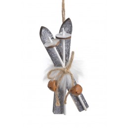 Narty -drewniana zawieszka..12,5cm