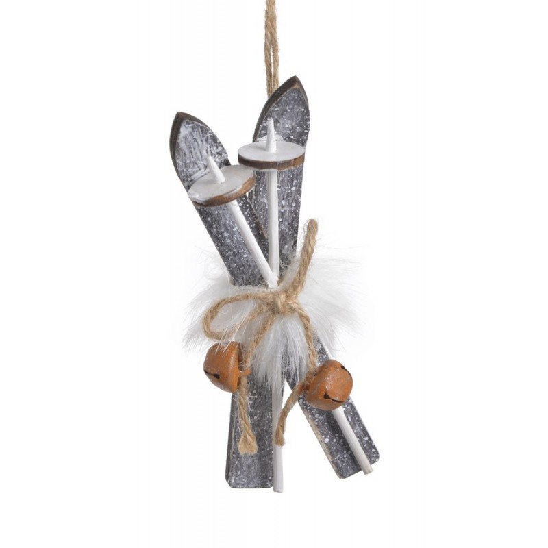 Narty -drewniana zawieszka..12,5cm