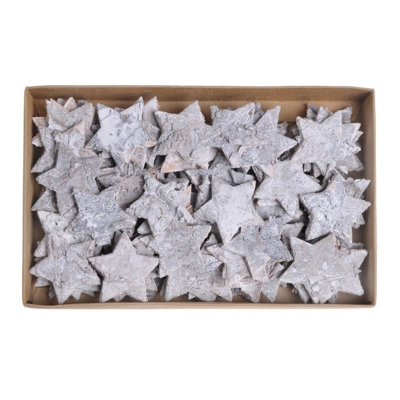 Gwiazdki wyb. 4cm paczka -brzoza...100szt/paczka wybielane