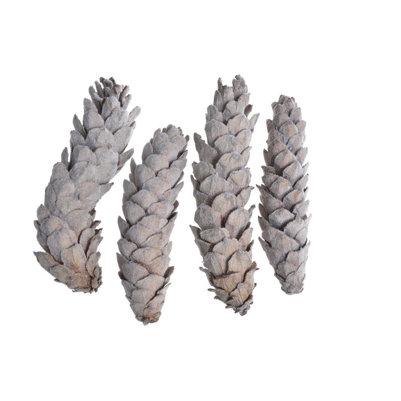 Szyszka strobus medium flocking -paczka 4szt..15-20cm