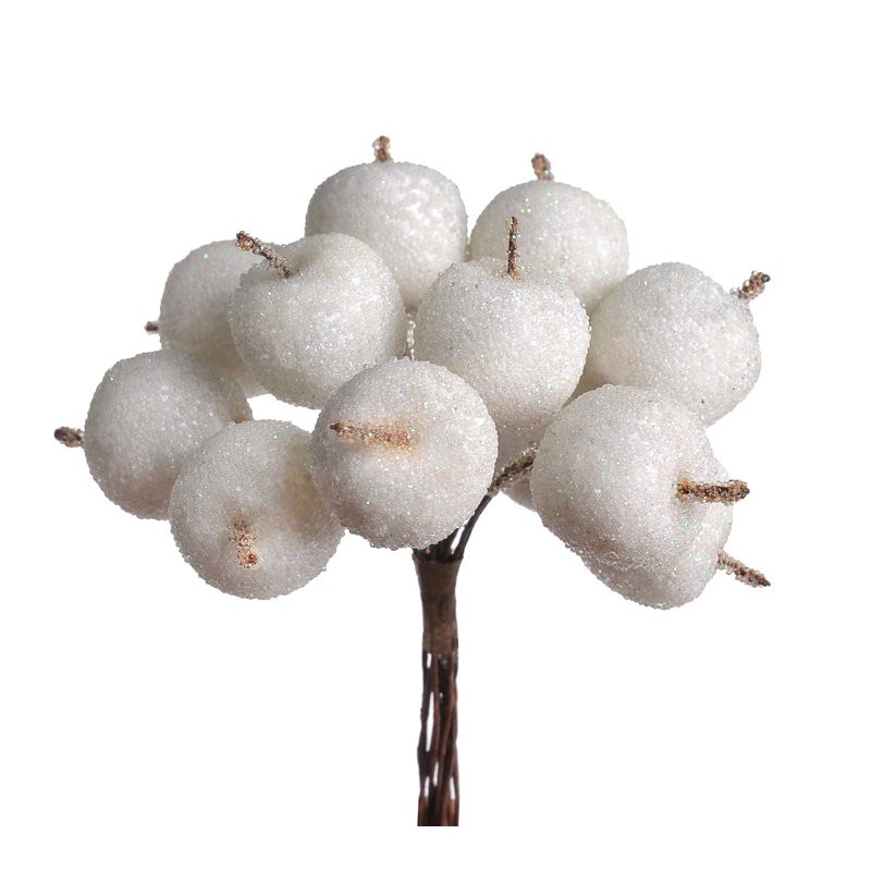 Jabłuszka w perełkach 12szt-pęcz. x12sztuk..11cm - dodatek do stroików