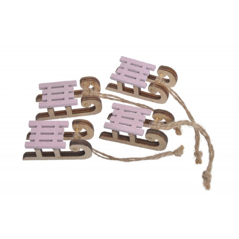 Saneczki drewniane 4szt-kpl..5cmL x 2cmW x 1,5cmH