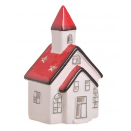 Świecznik kościółek..9x6,5x14,5cm - wyrób ceramiczny