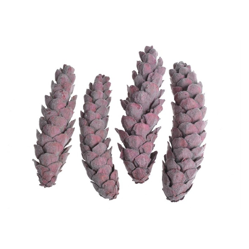 Szyszka strobus medium (15-20cm) flocking -paczka 4szt