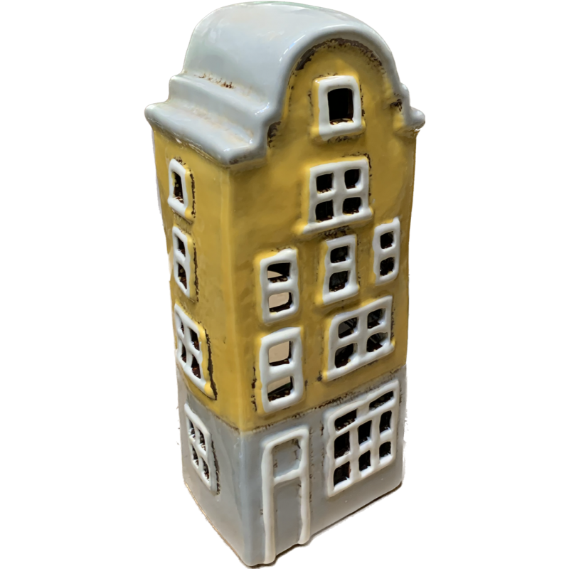 Domek ceramiczny kamieniczka 10cmL x 8,3cmW x 25,5cmH