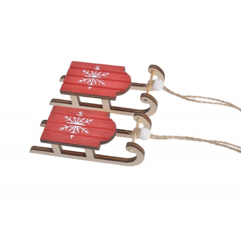 Saneczki drew. 2 szt-pacz..9,5cmL x 3,2cmW x 2,3cmH