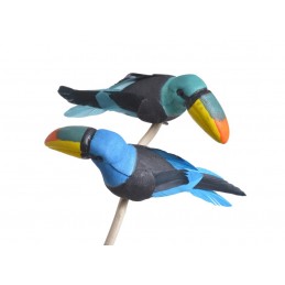 Tukan na klipie13cm .MIX BLUE, GREEN