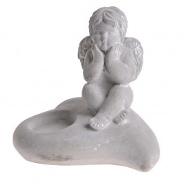 Anioł siedzący na sercu 18 cm