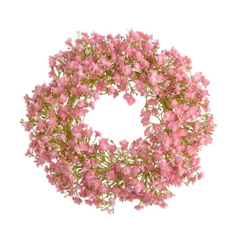 Wianek gipsówka 33cm - art. dekoracyjny 11 VINTAGE PINK