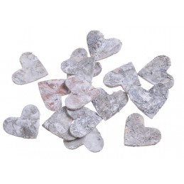 Serce male 3,5cm w kart. ok 70szt 120 g - brzoza WHITE WASH